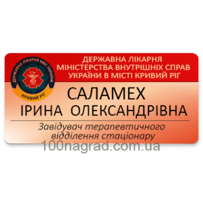Бейджи металеві на магніті 75*38мм B